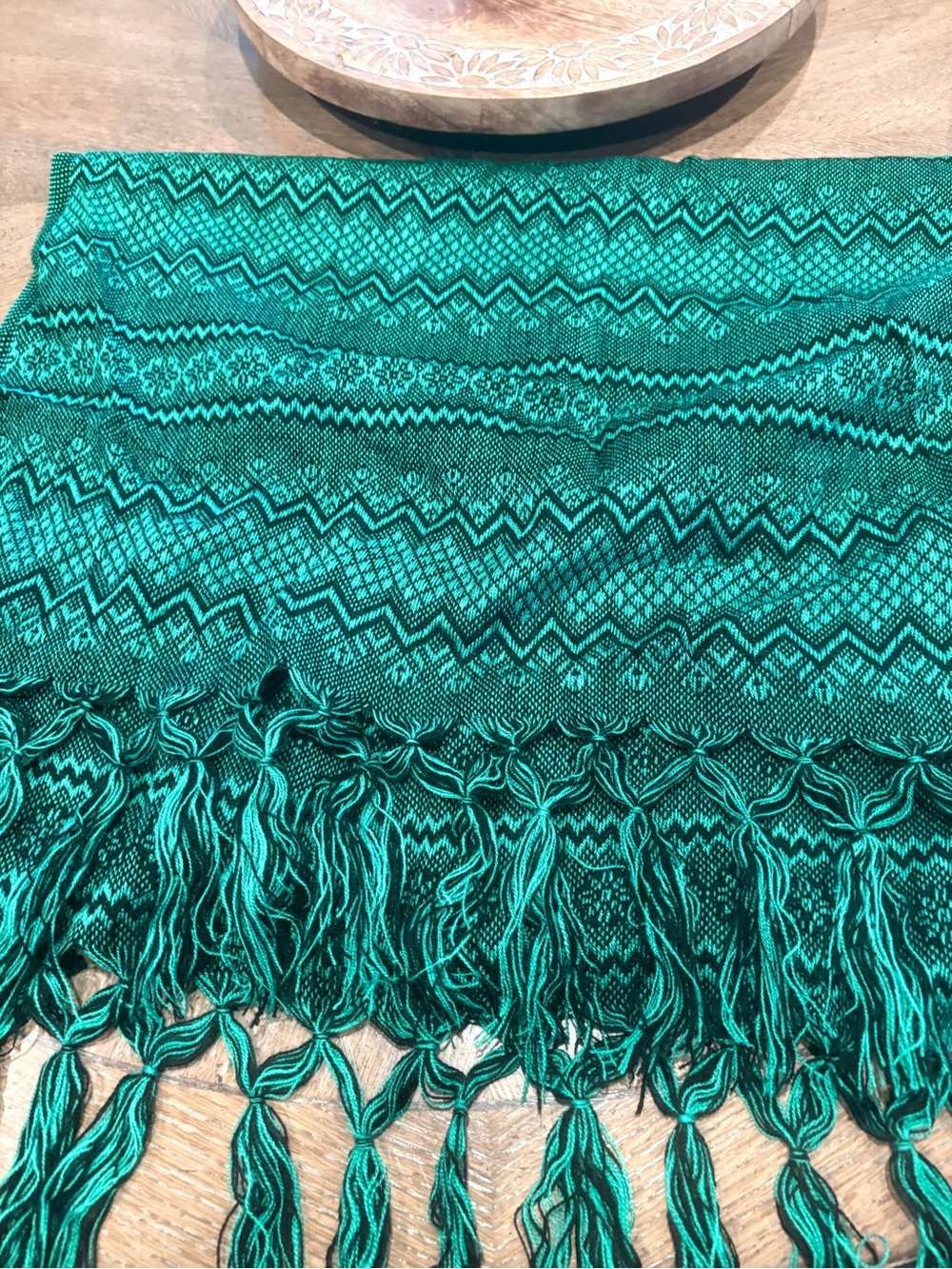 Tradicional Mexican rebozo - green